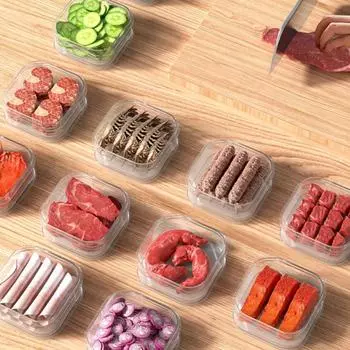 Fresh Food Container With Lid Large Capacity Compartment Portable Preservation Box Refrigerator Freezer Organizers Transparent