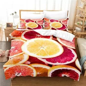 Fresh Fruit Bedding Set Duvet Cover Set 3d Bedding Digital Printing Bed Linen Queen Size Bedding Set Fashion Design EU single(135x200cm)