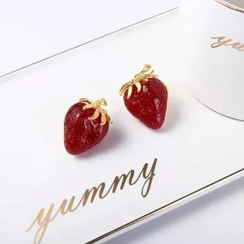 Fresh Fruit Earrings Women Jewelry Accessories Strawberry Stud Earrings Korean Style Earrings Strawberry