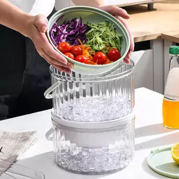 Набор салатниц Fresh Harvest с поддоном для льда белый