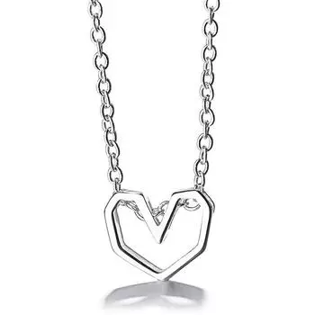 Fresh Hollow Love Necklace Female Simple Student Pendant Heart-Shaped Short Neck Chain Hipster Girlfriend Gift