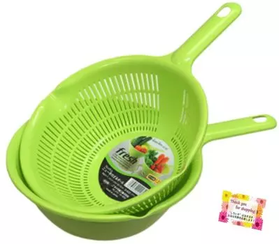 Fresh new untouched with spouts on both for draining draining and bowl, green, sides, noodles, vegetables, mixing.