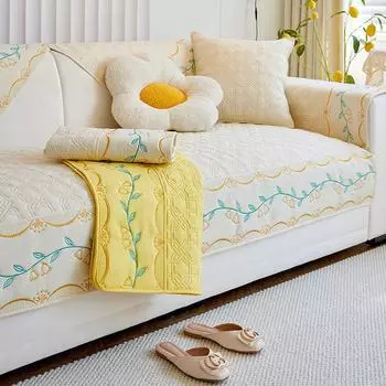 Fresh Sofa Cushion Four Seasons Universal Living Room Cloth Cotton Sofa Backrest Cover Towel Non-Slip Cushion 70*70cm