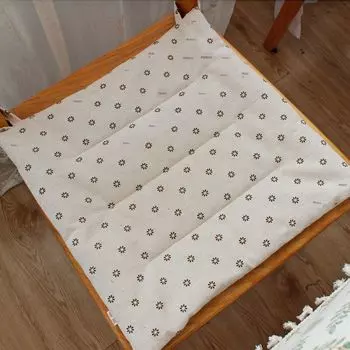 Fresh Thin Office Chair Student Fabric Cushion Coffee Daisy 40X40cm