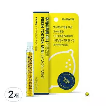 Мини-съедобные капсулы Fresh Tok Tok для полоскания рта, лимон и мята, 35 шт, 2 шт., 840 мг