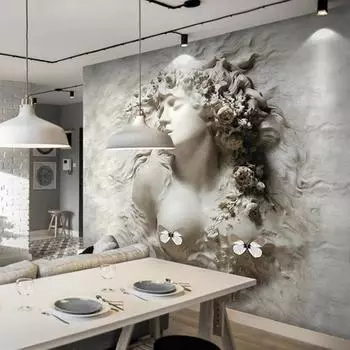 Фреска 3d Стерео Тиснение Абстрактная Красота Боди-Арт Настенная Живопись Гостиная Диван Спальня Украшения Дома Обои 200 cm(W) x 140 cm(H)