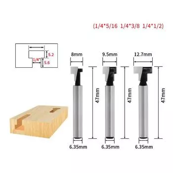 Фреза для деревообработки с хвостовиком 1/4, фреза для шипов 5/16, фрезерный нож 3/8 1/2 1/2