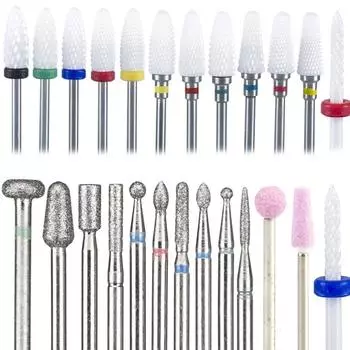Фреза для маникюра, алмазные сверла для дизайна ногтей, керамические фрезы для снятия гель-лака с ногтей, маникюрные станки