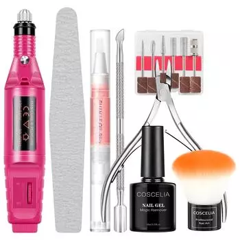 Фреза для ногтей, маникюрная пилка для ногтей и толкатель для кутикулы для профессиональных инструментов для снятия гель-лака с ногтей, пилка для удаления омертвевшей кожи, машина для ухода за ногтями