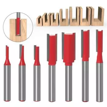 Фреза с хвостовиком 6 мм, двойная канавка, фреза для резьбы по дереву, прямое сверло 6x3/8