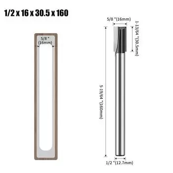 Фреза шпоночная удлиненная для замочной скважины Нижняя фреза Спиральная пазовая фреза Дверная панель Daluo электромеханическая деревообрабатывающая фреза 1/2X16X30.5X160