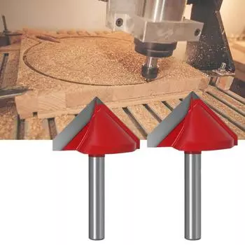 Фреза Yousheng, полные характеристики, 3D V-образная фреза из твердого сплава для деревообработки с замком для дерева 6*12*60 Degree