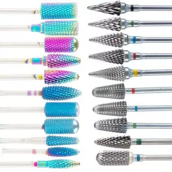 Фрезы для маникюра, карбид вольфрама, фрезы для ногтей, фрезы для снятия гель-лака, пилочки для педикюра