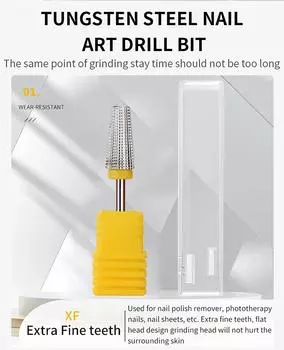 Фрезы для ногтей 5-в-1 из вольфрамовой стали с зазубренным кончиком – Идеальные аксессуары для электрических маникюрных машинок, пилок для ногтей