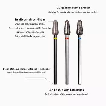 Фрезы для ногтей Электрическая шлифовальная головка Круглая головка Вольфрамовая сталь Маникюрный инструмент Шлифовальная головка Педикюрный шлифовальный станок Полировальный инструмент