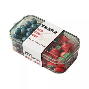 Fridge Storage Containers for Fruits Vegetables with Adjustable Air Vent Removable Basket BPA-Free Crisper Box for Organizing AVE зелёный