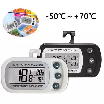 Fridge Thermometer With Hook Anti-Humidity Refrigerator Freezer Electric Digital Thermometer Temperature Monitor LCD Display чёрный