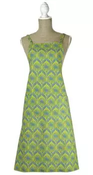 Friends Hill Long Apron Rondo Green Fika Nordic Pattern Cotton RW-278-23 100%