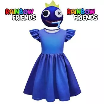 Friends Roblox Rainbow Cosplay Costume Dress Girl Kidd Role Play Party Halloween 110cm