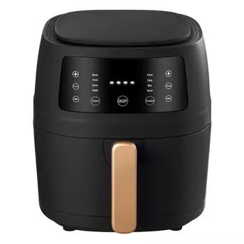 Фритюрница 5 л Большая емкость Умная автоматическая бытовая многофункциональная светодиодная сенсорная фритюрница без масла Черная вилка ЕС CHINA