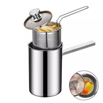 Фритюрница из нержавеющей стали 304, сито для жареной курицы, кухонные принадлежности, корзина для картофеля фри, инструмент для фритюрницы, складная утолщенная фритюрница, корзина для приготовления пищи серебряный