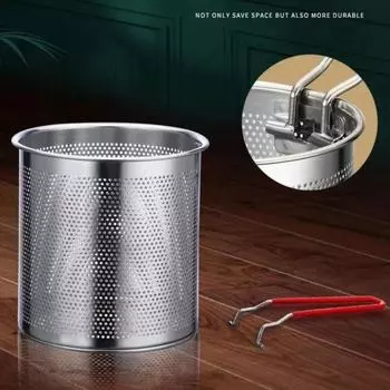 Фритюрница из нержавеющей стали с корзиной для жарки, высокотемпературная кухонная сковорода, многофункциональная кухонная утварь для приготовления пищи в небольшой кастрюле