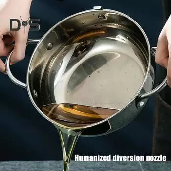 Фритюрница из нержавеющей стали с термометром и решеткой для сушки масла, японская фритюрница с корзиной, маслостойкая крышка для домашней кухни S