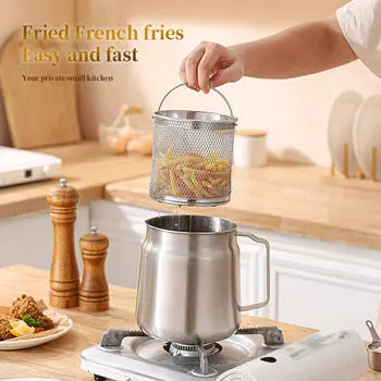 Фритюрница из нержавеющей стали, сито для масла с фильтром, кухонная утварь для плит