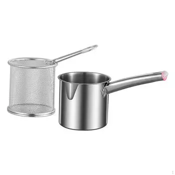 Фритюрница Кастрюля Картофель Фри Плита Подогреватель Универсальный с Крышкой Приготовление Масла Style A