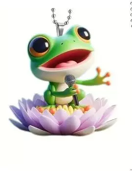 Frog Acrylic Charming With Flower Decoration Car Hanging Ornament Ideal For Decor Car