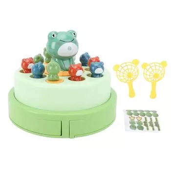 Frog Bounce and Catch Toy Electronic Music Rotating Popping Board Game for Kids Over 3 Years Old