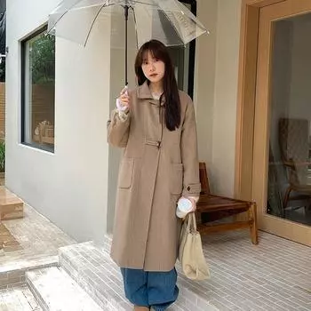 Fromanna20% шерсть, осенне-зимнее утепленное стеганое пальто с роговыми пряжками для женщин One size абрикосовый