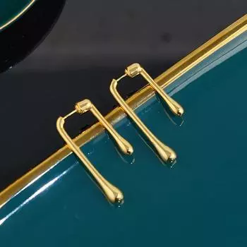 Front And Rear Unique Water Drop Design Earrings, High-Grade Cold Wind Earrings, Personalized Fashion Temperament Earrings 18K