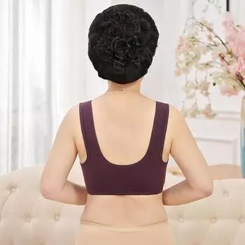 Front buckle vest bra women s no steel rim thin large size bra beautiful back mother middle-aged and elderly underwear 36/80