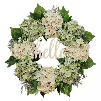 Front Door Wreath Hydrangea Flower Blossom Wreaths for Decor Housewarming