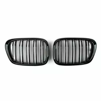Front Gloss Black Kidney Hood Grille Grill Fits BMW 5 Series E39 2001-2004