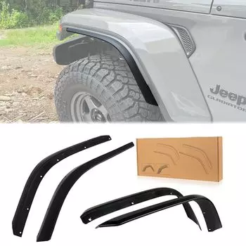 Front Rear Fender Flares Compatible with Jeep Gladiator 4pcs Wheel Flare Liners Not Fit Mojave and & 2020-2023 JT, Off-Road (Does Rubicon) чёрный