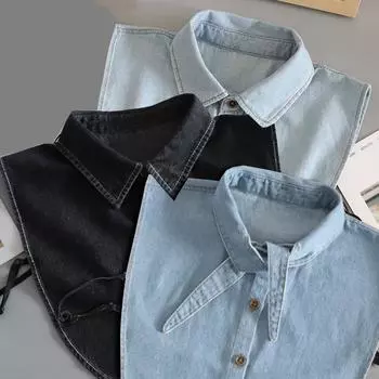 Передний галстук Ложный воротник рубашка Съемная джинсовая блузка свитер Съемный воротник рубашки Ложный воротник Лацкан Женский топ воротники Декор