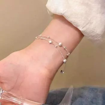 Frosted Ball XINGX Bracelet Female New Arrival Accessible Luxury Exquisite Niche Style Fancy Girlfriends Double Layer Twin Hand Jewelry Silver