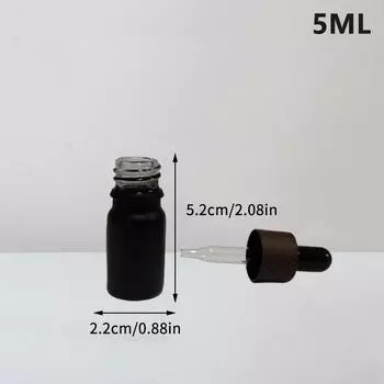 Frosted Black Glass Dropper Bottles Bright Glass Empty Dripper Pipette Bottle Plastic Lid For Essential Perfume Oil Serum 5ML