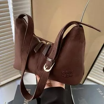 Матовая модная сумка большой вместимости Женская сумка через плечо Дизайнерская сумка-мессенджер для поездок на работу Сумка-подушка коричневый