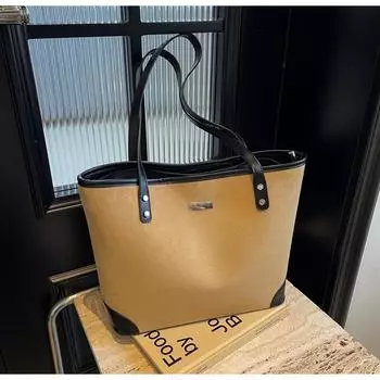 Frosted retro bag women s large capacity 2024 new autumn and winter versatile casual shoulder shopping bag tote bag хаки