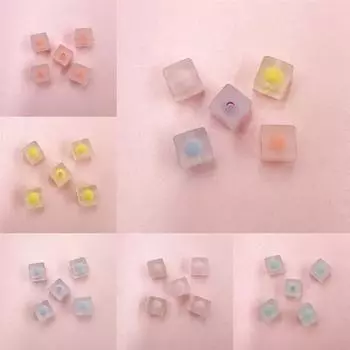 Frosted Square Beads Acrylic Fashion 12mm Bracelet DIY Mobile Phone Chain Necklace 5Pcs Jewelry Material Accessories разноцветный