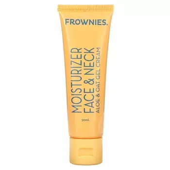 Frownies, Увлажняющий крем для лица и шеи, гель-крем с алоэ и овсом, 50 мл