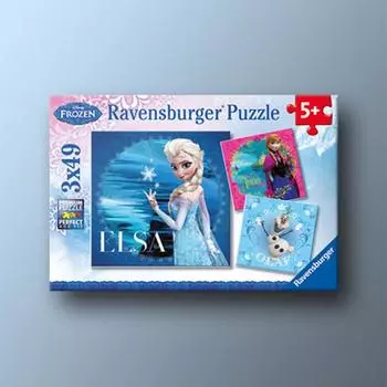 Frozen 1 Анна, Эльза, Олаф 3X49 деталей Ravensburger 5 Year Old Puzzle, популярная корейская настольная игра