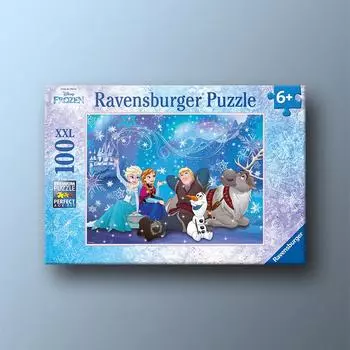 Frozen 1 Snowflake Magic XXL 100 Piece Ravensburger 6 Year Old Puzzle, популярная корейская настольная игра