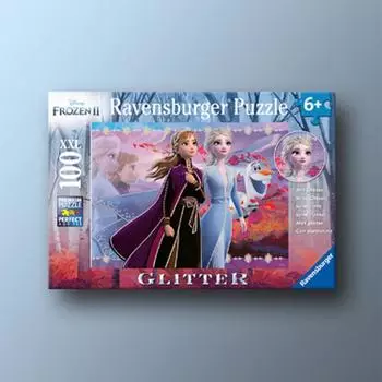 Frozen 2 Brave Sisters XXL Glitter 100 Piece Ravensburger 6 Year Old Puzzle, популярная корейская настольная игра