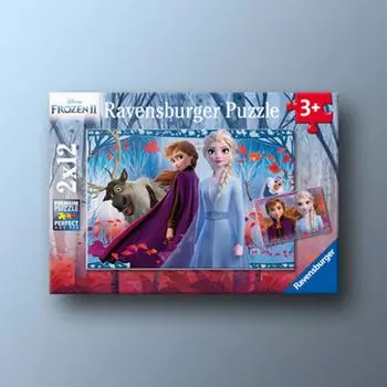 Frozen 2 Hidden World 2X12 Piece Ravensburger III Puzzle, популярная корейская настольная игра