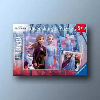 Frozen 2 Journey Starts 3X49 Piece Ravensburger V Puzzle, популярная корейская настольная игра