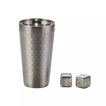 FROZEN CUBE Frozen Cube Stainless Steel Double Tumbler & Cube 2P